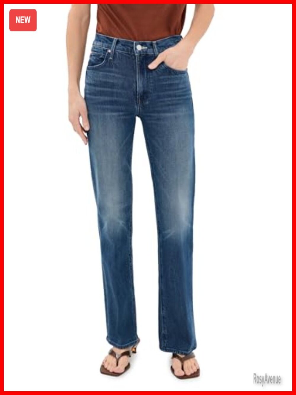 High Rise Wide Leg Loose Fit Distressed Jeans 5-Pocket
